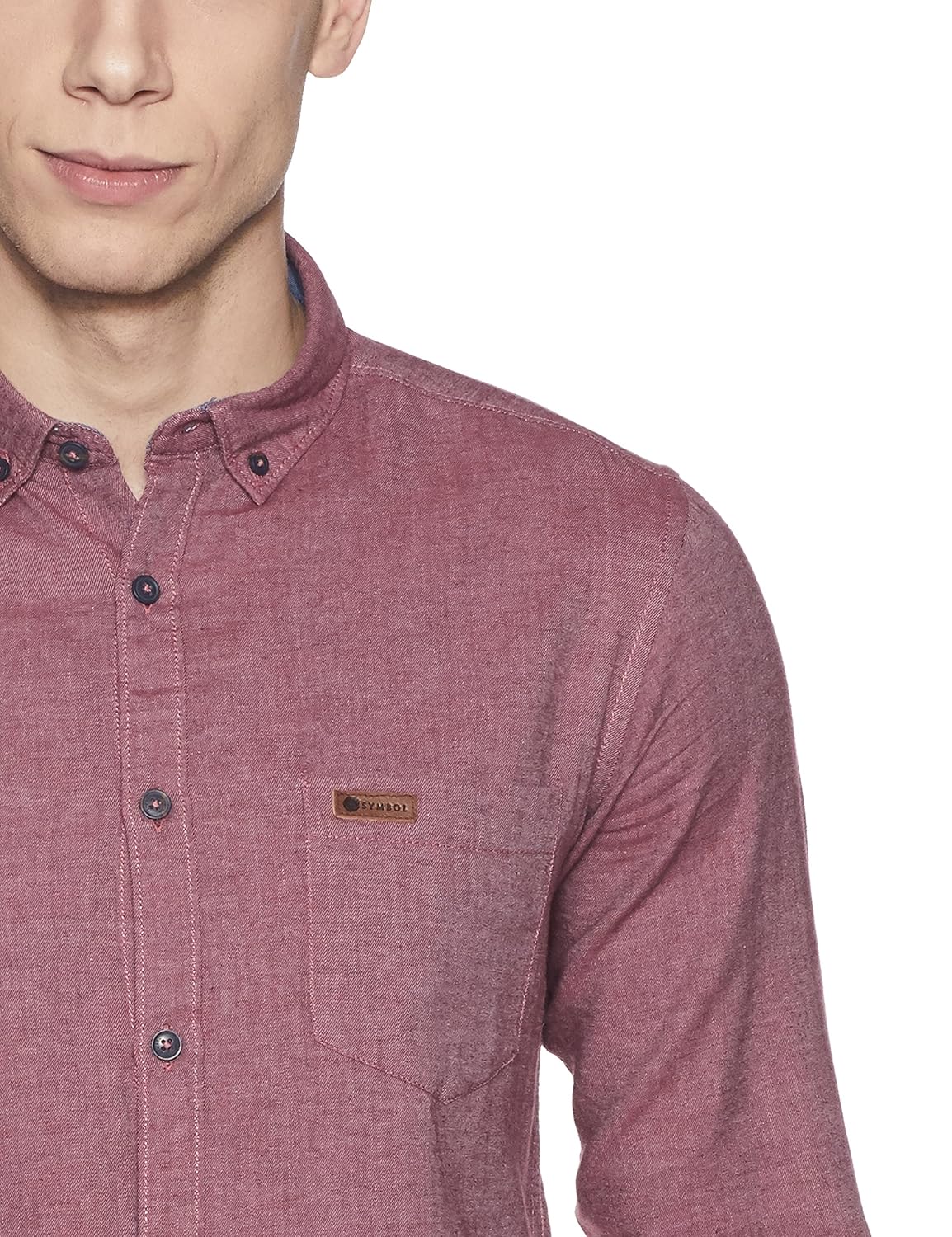 symbol amazon brand men's slim fit casual shirt