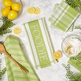 DII Foodie Kitchen Dish Towels & Dish Cloths Set Lime Green Ultra Absorbent 5pc view 6