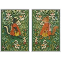MUDECOR Framed Canvas Print Wall Art Set Whimsical