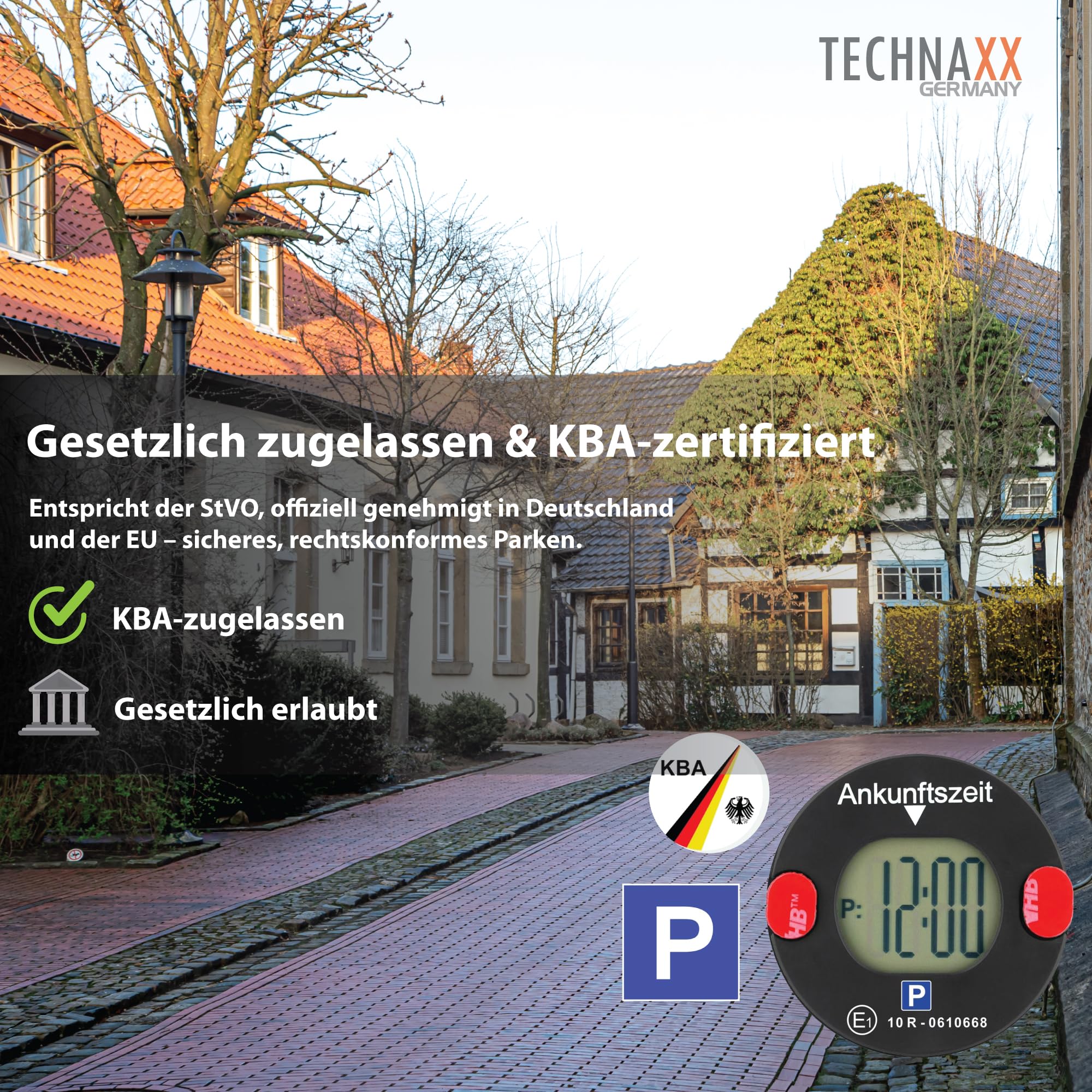 Technaxx Elektronische Parkscheibe mit Bewegungssensor – Automatische Digitale Parkuhr mit Magnetbefestigung, KBA-zugelassen, Lange Batterielaufzeit & automatische Sommer-/Winterzeit – TX-353 3