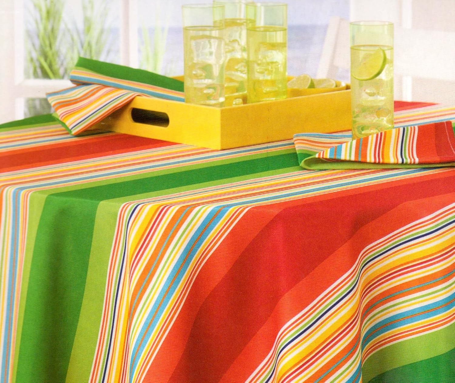 Amazon.com: Summer Fun Stripes Cabana Umbrella with Hole ...