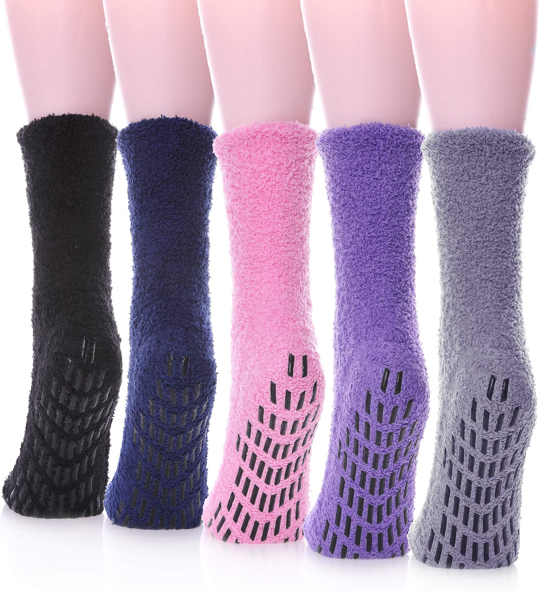 5/6 Pairs Womens Super Soft Fuzzy Plush Warm Winter Home Sleeping Slipper Socks