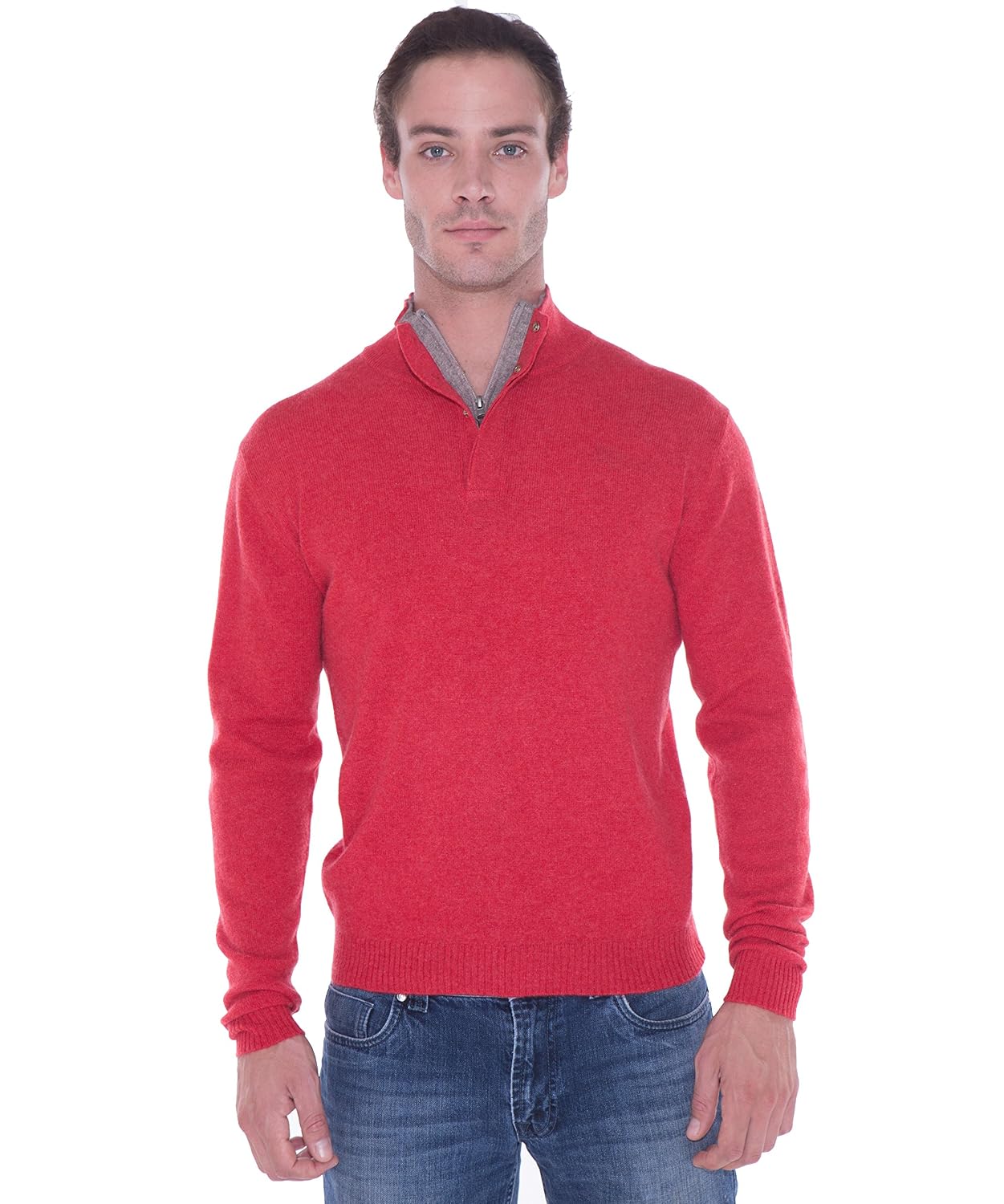 Pure Cashmere Pullover Half Zip Neck 