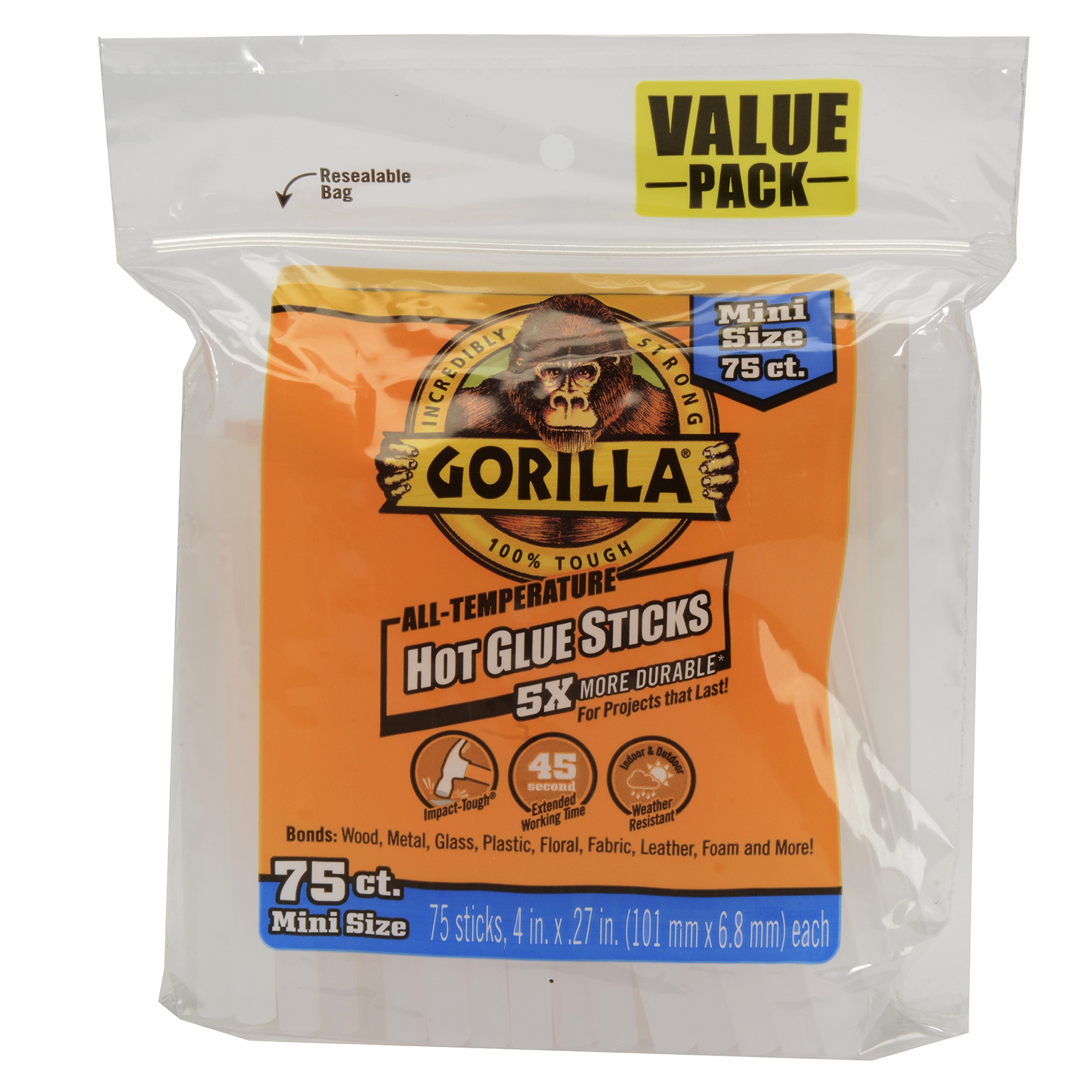 Gorilla 3027502 Hot Glue Sticks 4 In. Mini Size, 75Count 52427302755 eBay