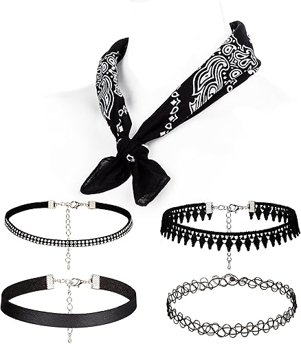 Amazon Co Jp チョーカーネックレスセット 頭につけるペイズリー柄のバンダナ 正方形のスカーフつき さまざまな色 Regular ジュエリー