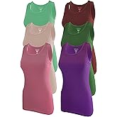 SUMONA Women's Ribbed Tank Top, Pack of 6