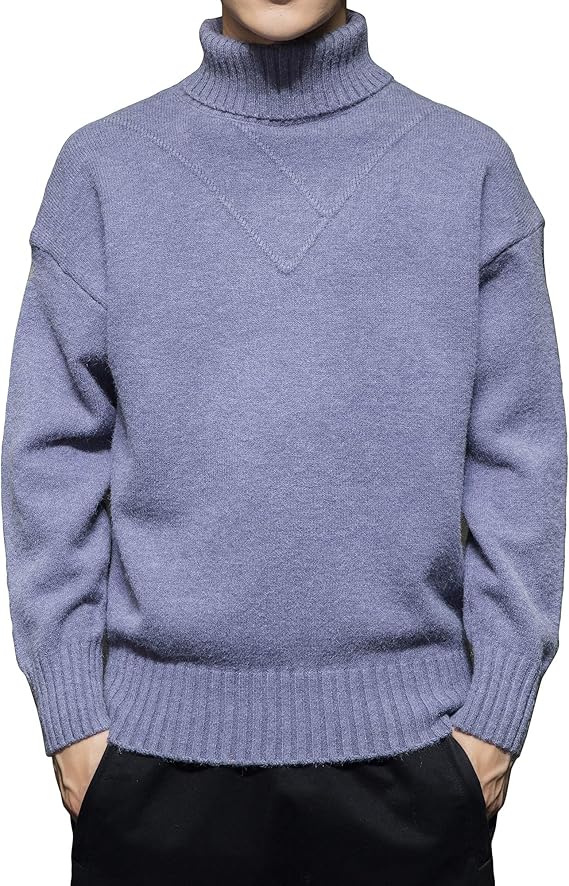Amazon セーター メンズ タートルネック メンズ ハイネック ニット 冬服 長袖 トップス 無地 厚手 かっこいい服 大きいサイズ おしゃれ カジュアル ビジネス 秋 冬 春 青灰 Xl セーター 通販