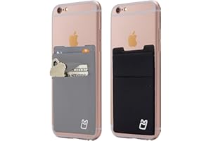 Cardly Wallet | Card and Money Holder for Cell Phone | Sticks On Case (Black & Gray)