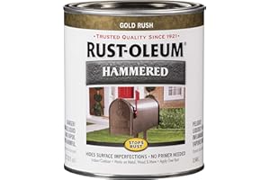 Rust-Oleum 7210502 Stops Rust Hammered Finish Paint, Quart, Gold 32 Fl Oz (Pack of 1)