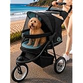 Pet Gear No-Zip Jogger Pet Stroller for Cats/Dogs, Sky | Zipperless Entry, Airless Tires, Easy One-Hand Fold, Weather Cover Plush Bolster Pad Cup Holder + Storage Basket