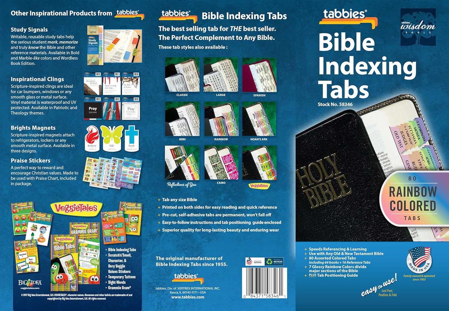 Tabbies Rainbow Bible Indexing Tabs, Old & New Testaments, 80 Tabs Including 64 Books & 16 Reference Tabs, Multi-Colored (58346) : Books : Office Products