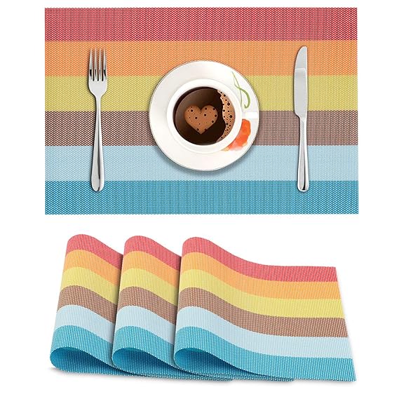 Buy HOKIPO® PVC Vinyl Washable Table Mats for Dining Table 45x30 cm