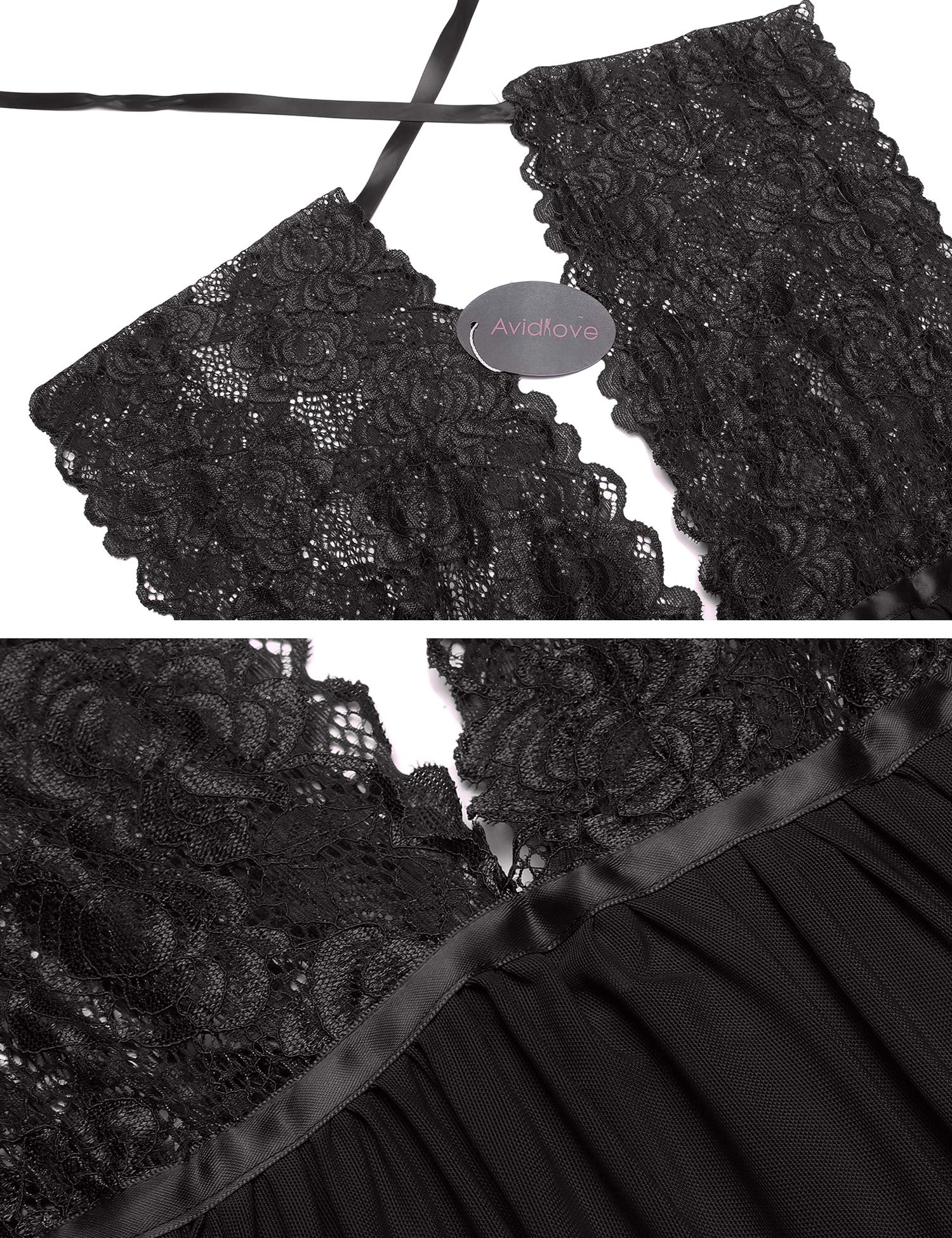 ADOME Women Nightwear Lace Babydoll Lingerie V Neck Sexy Chemise