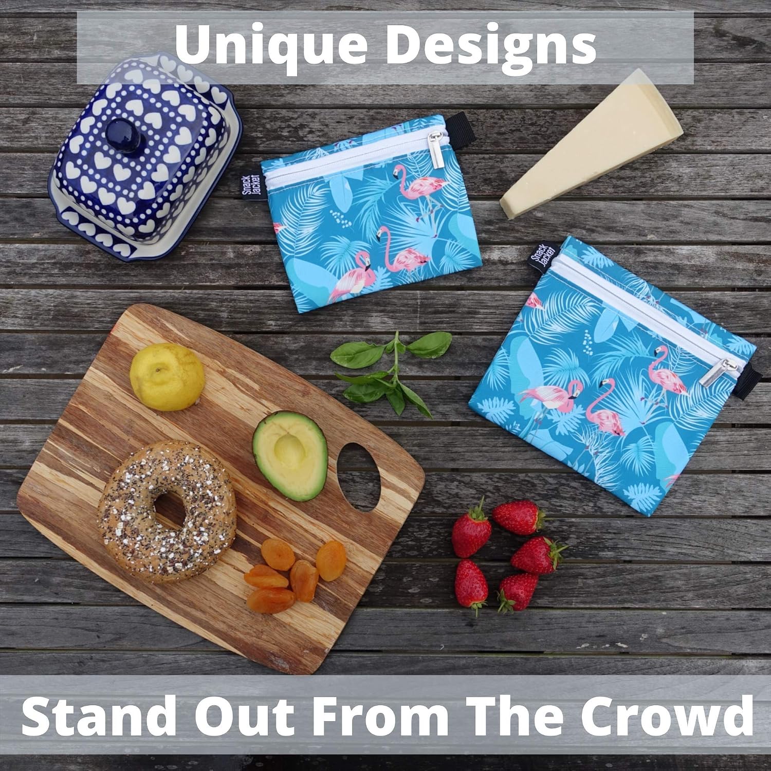 Reusable Sandwich & Snack Bags - by SnackJacket, Flamingos - Image 5