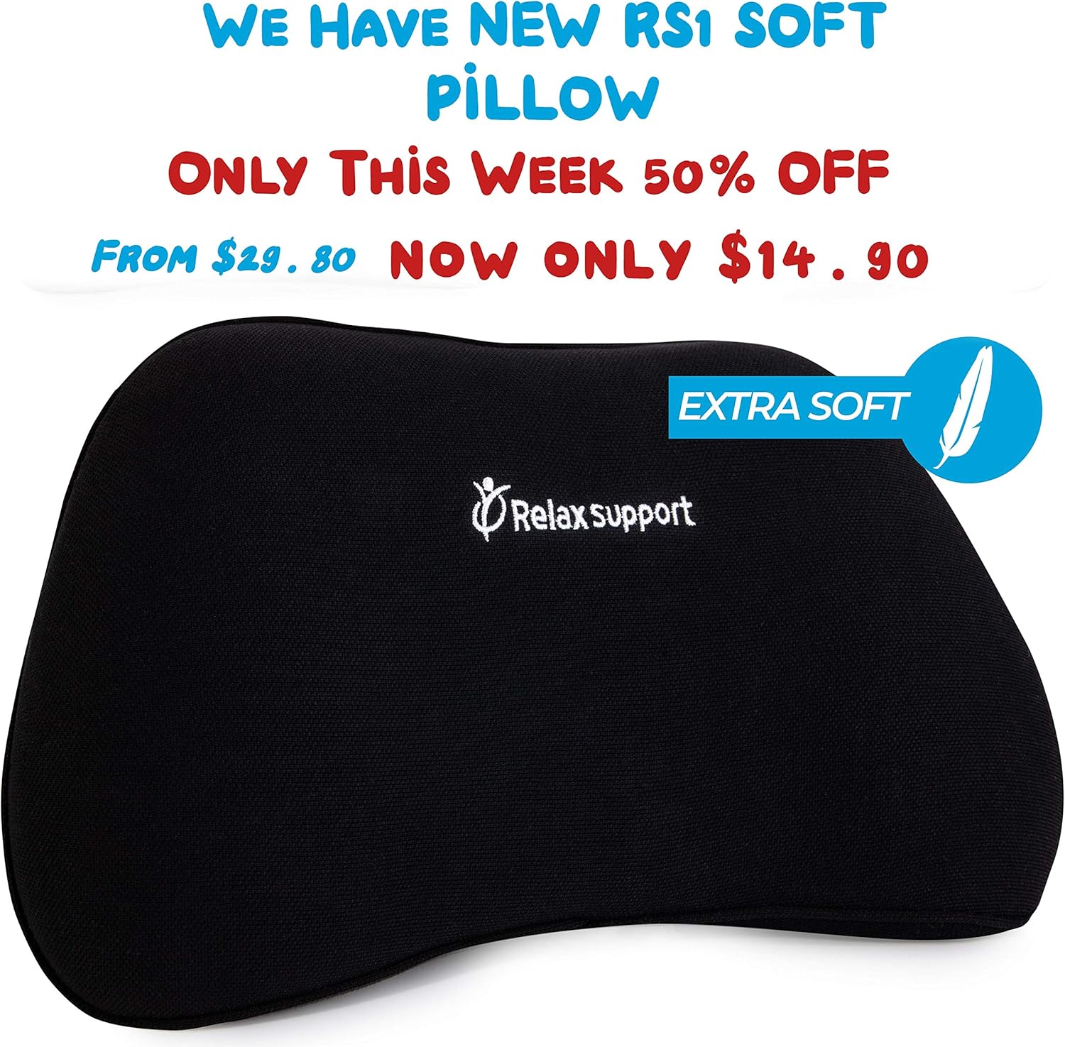 RS1 Back Support Pillow by Relax Support – Lumbar Pillow Upper and Lower Back for Chair Back Pain Uses ArcContour Special Patented Technology Has Unique Lateral Convex Shape for a Pain Free Back: Home & Kitchen