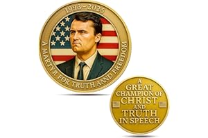 TOUZANIOUS Charlie Kirk Commemorative Coin – 1993-2025 Memorial Tribute – “A Martyr for Truth and Freedom” – Collectible Challenge Coin with American Flag Design – Christian & Patriotic Keepsake Gift (A)
