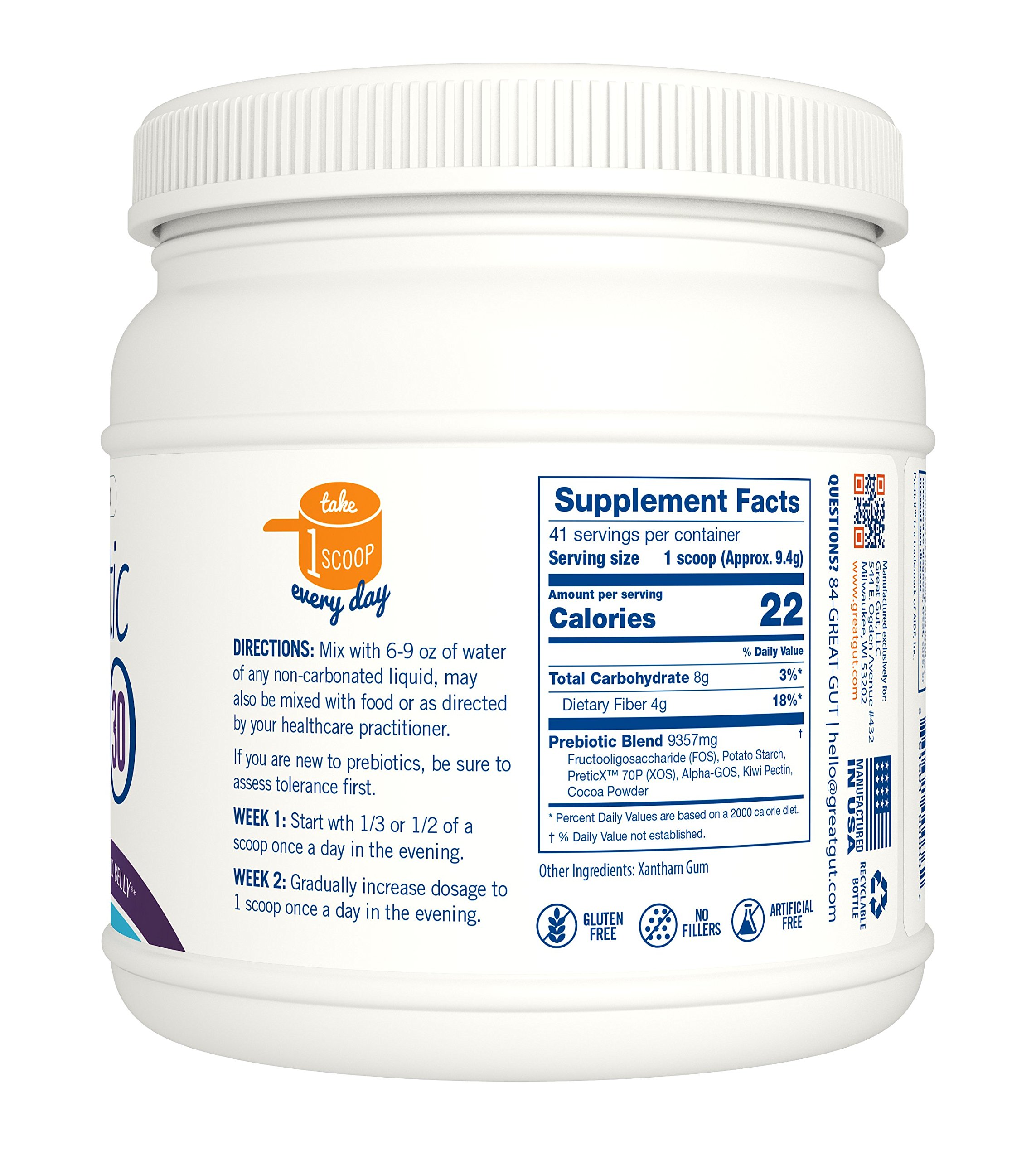 Resistant Starch Prebiotic Fiber by Great Gut Broad Spectrum Premium