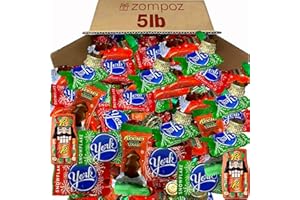 PARTYPOM Christmas Candy Bulk Individually Wrapped Chocolate Mix for Winter Holiday Indulging Delights - Christmas Chocolate Candy Variety Pack, Hershey’s Rolos, ReeseTrees, York and Nutcracker Chocolate, 5lb Bag