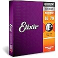 Elixir Strings 80/20 Bronze 8-String Acoustic Guitar Strings w NANOWEB Coating, Baritone (.016-.070)