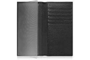 Access Denied Genuine Leather Checkbook Cover For Women & Men - Checkbook Holder For Duplicate Checks Card Wallet RFID