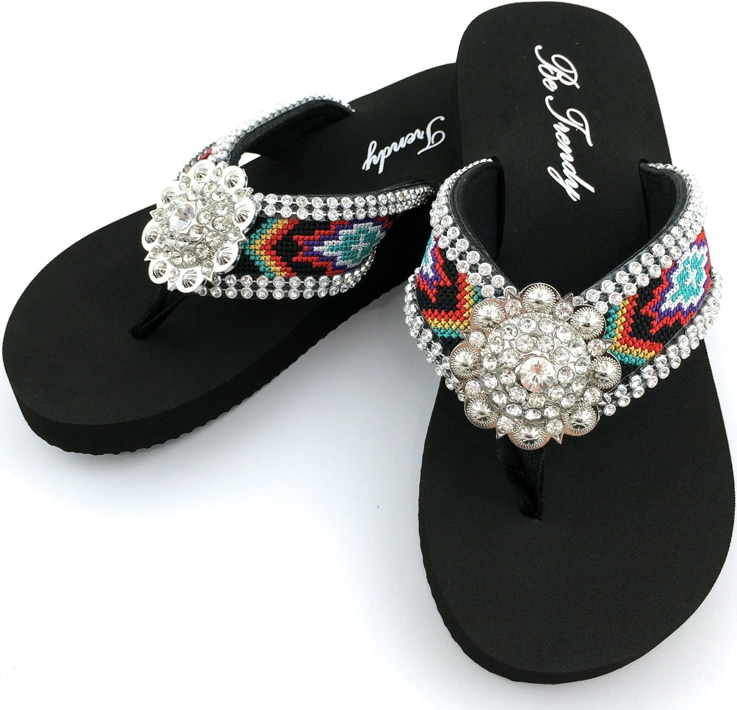 be trendy rhinestone flip flops