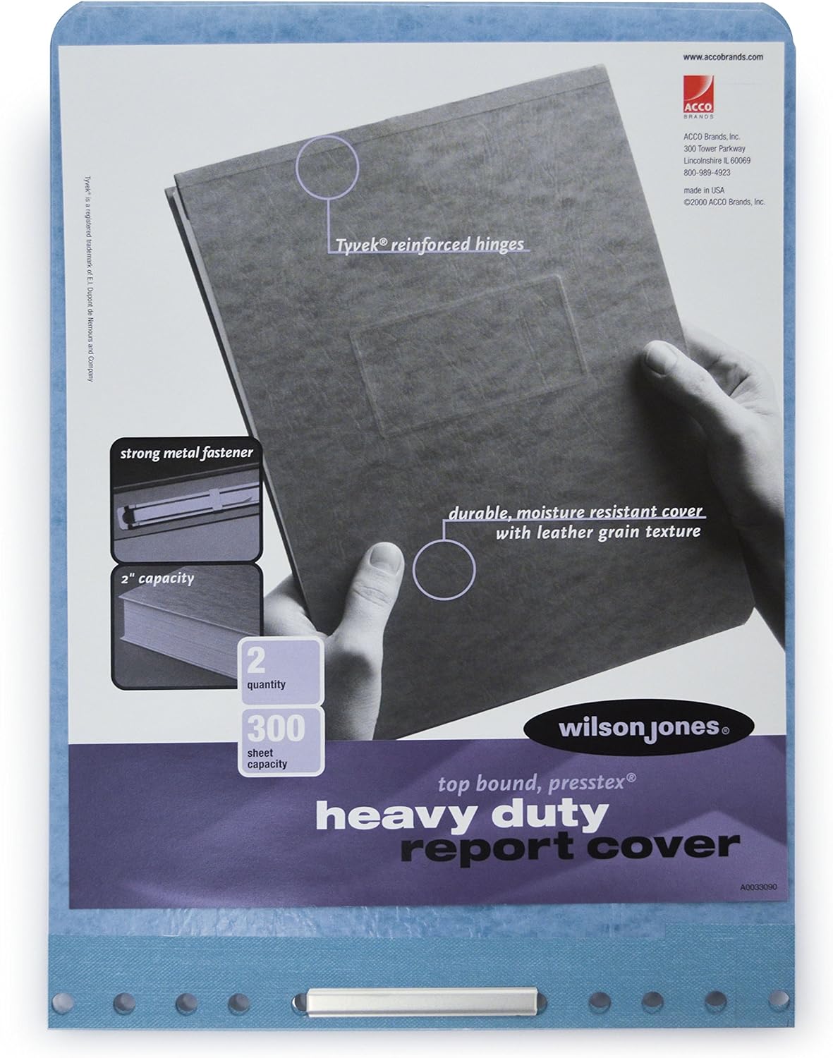 ACCO PRESSTEX Report Covers, Top Binding for Letter Size Sheets, 2 Inch Capacity, Black, 2 Pack (A7022271) : Business Report Covers : Office Products