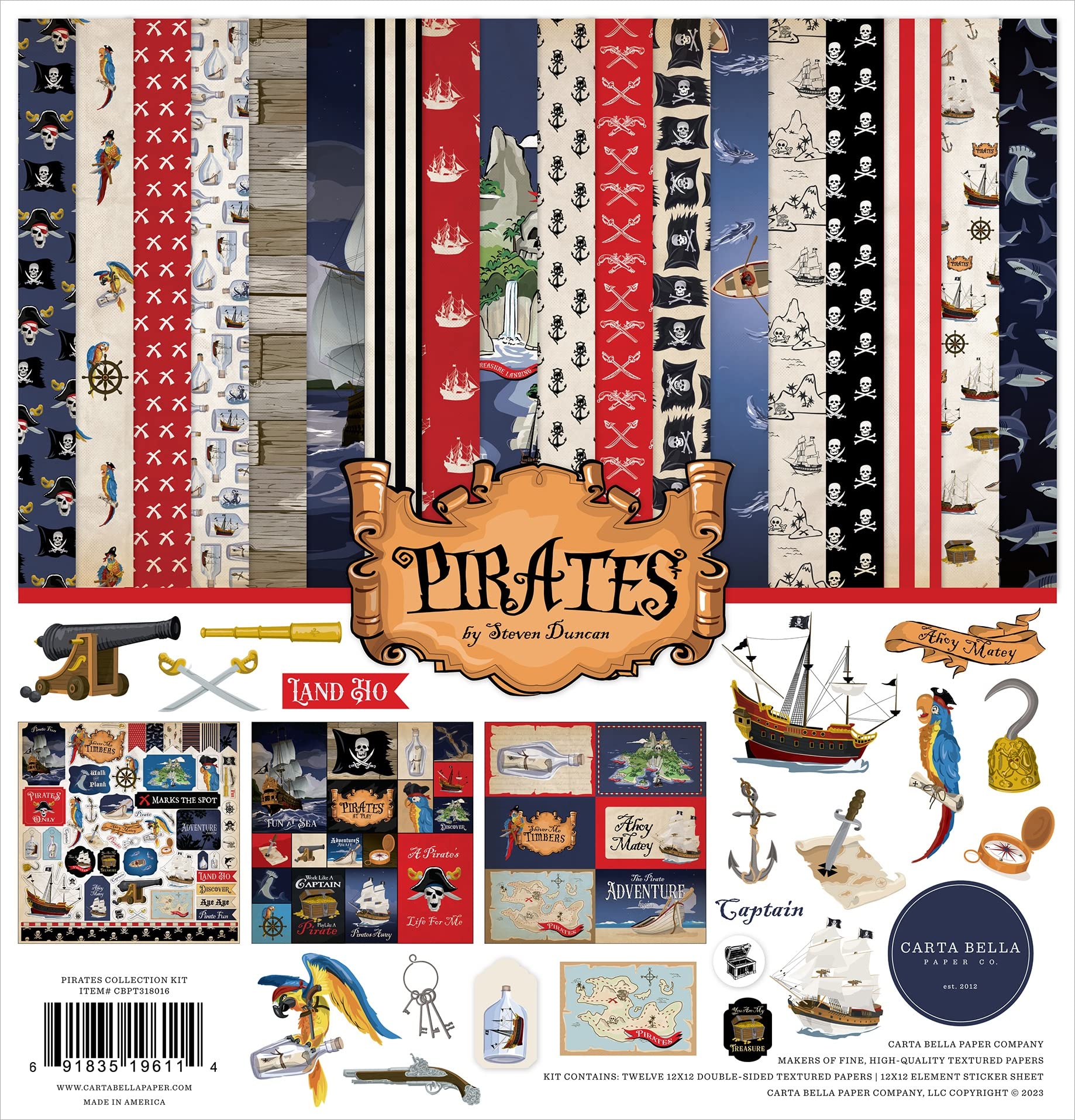 Echo Park Paper Carta Bella Collection Kit 12"X12"-Pirates