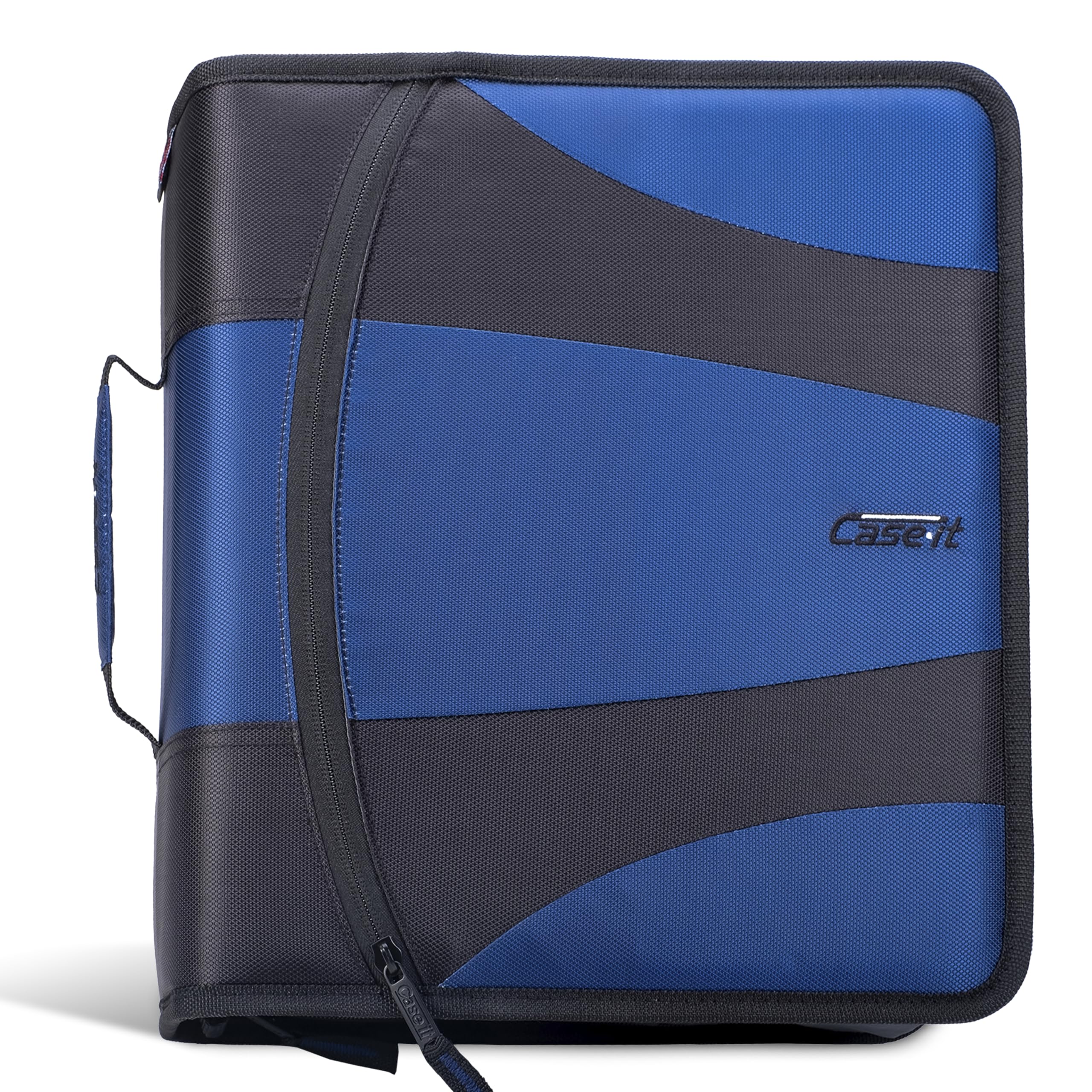 Case-it The Dual 2.0 Zipper Binder Backpack - Two 2 Inch D-Rings - 5 Subject File Folder - Multiple Pockets - 800 Sheet Capacity - Comes with Shoulder Strap - Blue Dual-301