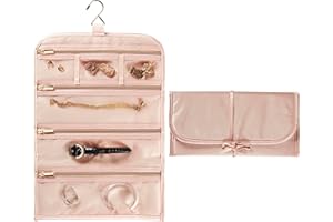 Conair Travel Jewelry Organizer, Travel Jewelry Bag with 6-Zippered Pockets in Blush Pink by Travel Smart