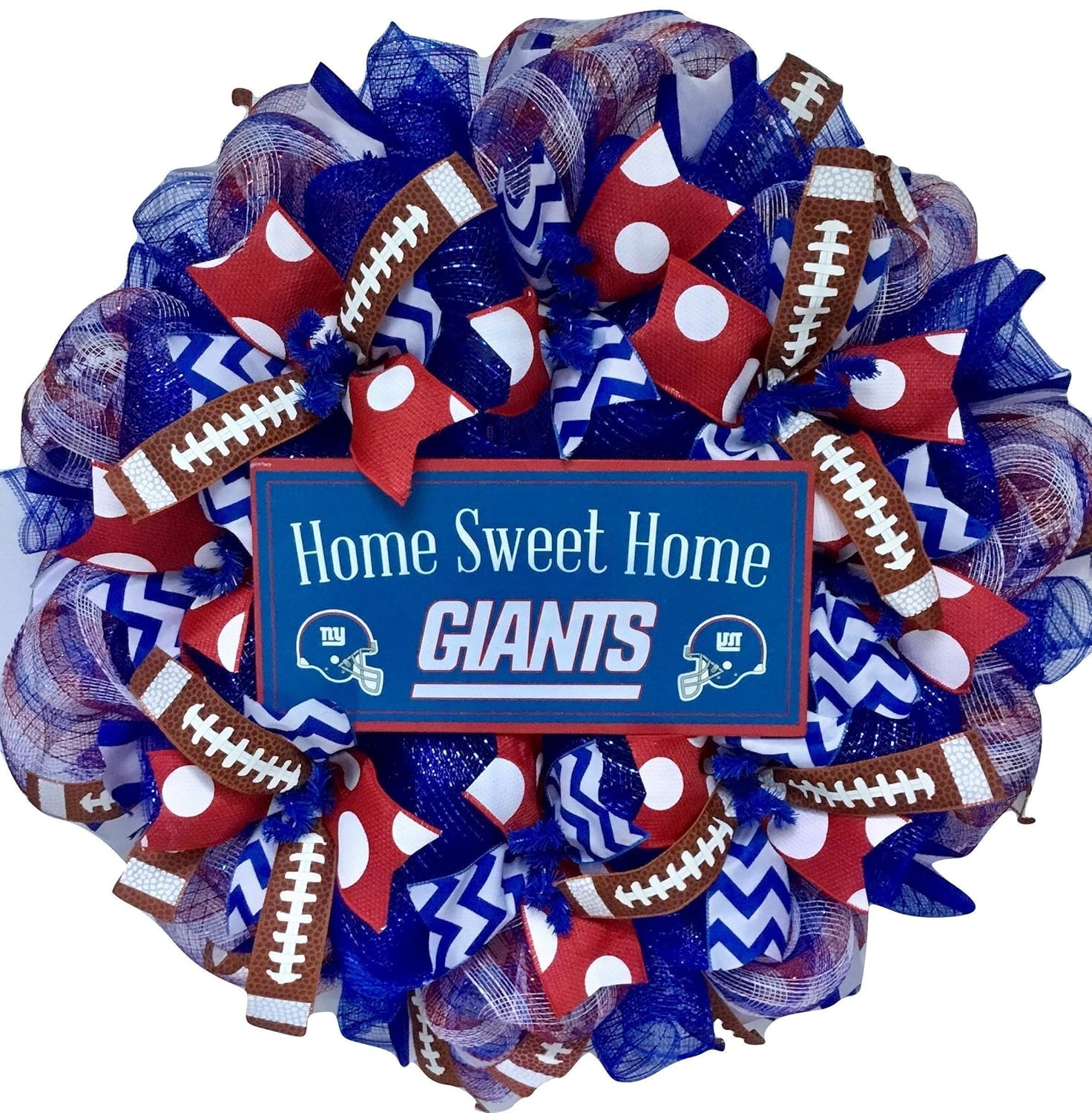 Amazon Com Ny Giants Football Sports Wreath Handmade Deco Mesh