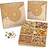 Luxurious Treats Nuts Gift Basket, Get Well Basket Gourmet Collection Healthy Food Box Mixed Cravings Platter Tray Sampler Assortment Mix for Men Women, Feel Better Surgery Sympathy