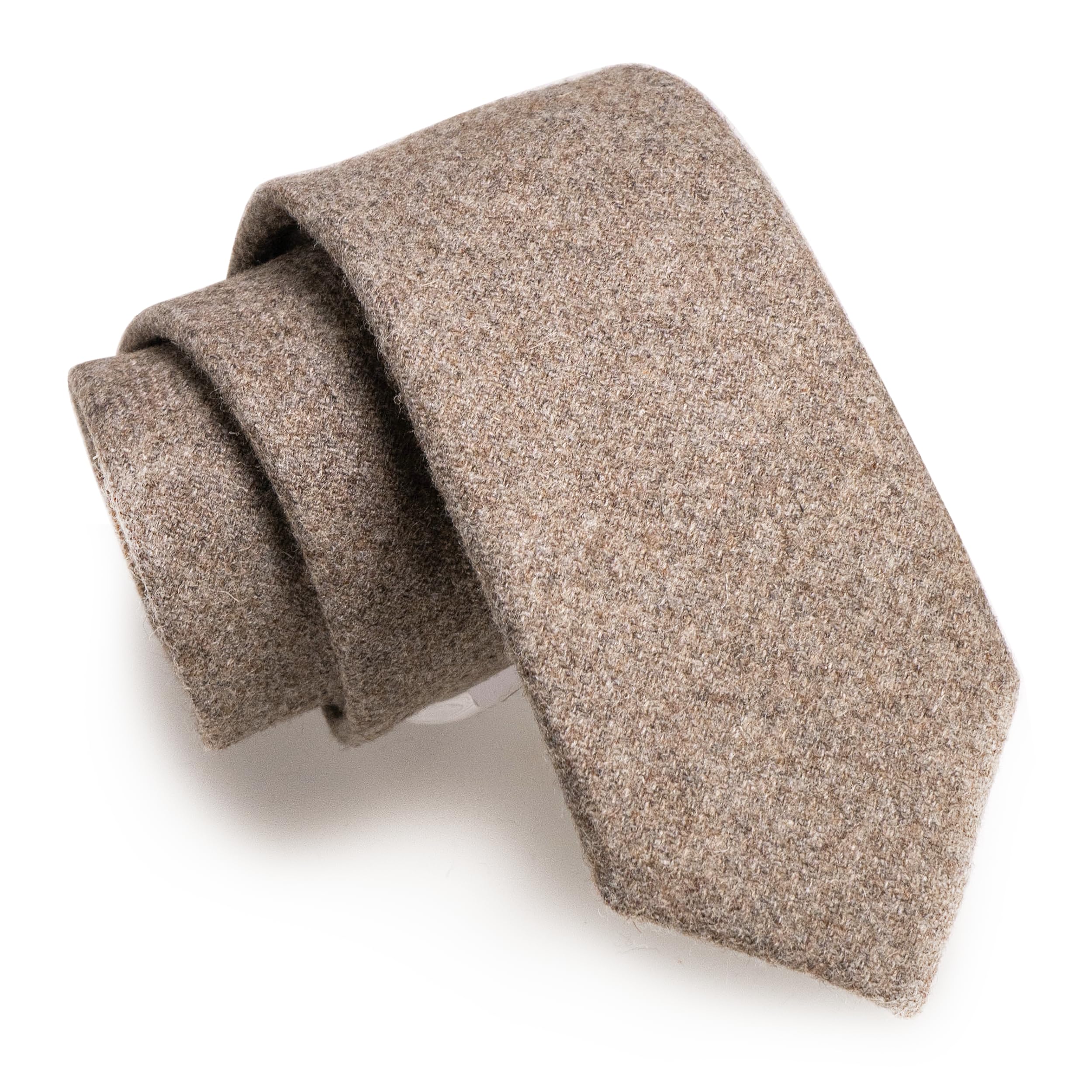 Photo 1 of JEMYGINS 2.4" Cotton Necktie Rosybrown Mens Cashmere Wool Skinny Tie (Rosybrown)