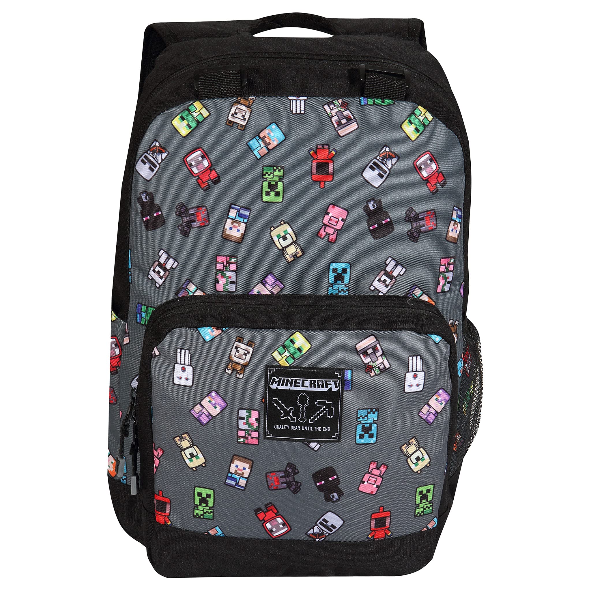Minecraft Mini Characters Backpack, Kids, One Size, Grey, Official Merchandise
