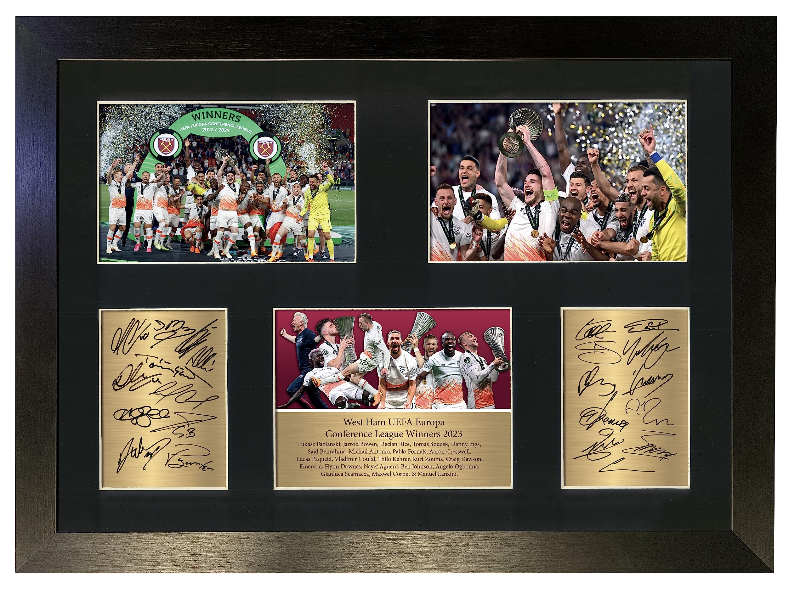 West Ham Hammers UEFA Europa Conference League Winners 2023 Poster Print Display Signed A3 (Frame Size 460 x 340mm) Display No137