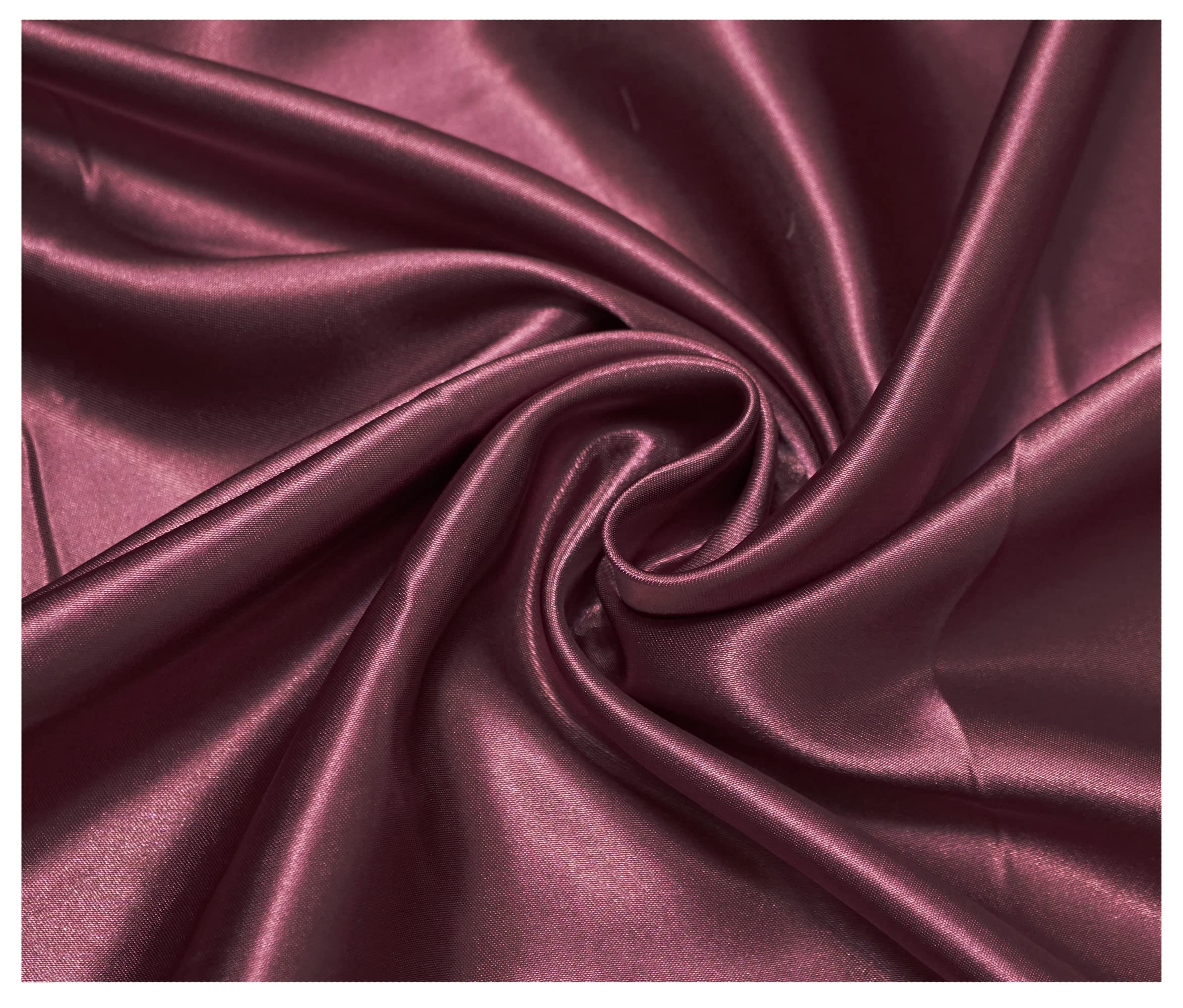 Silky Satin Polyester Fabric for Dressmaking Wedding Crafts Quilting Sewing 150cm Wide (200 x 150cm / 79" x 60", Aubergine)
