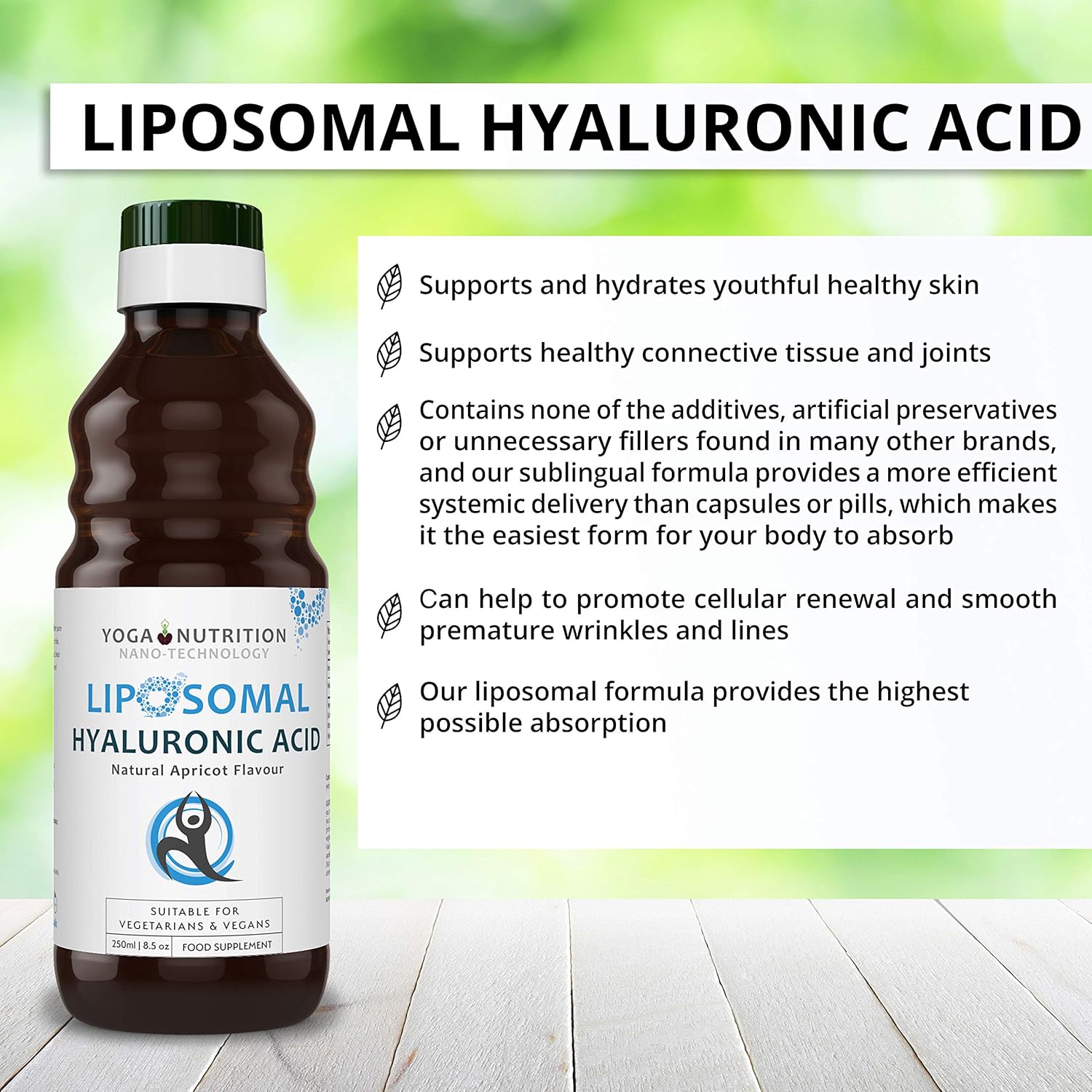 Liposomal Hyaluronic Acid 250ml No Artificial Preservatives by