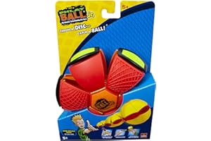 WAHU Phlat Ball Jr. by Goliath Sports Flying Saucer Ball Toy for Kids Ages 5+, Collapsible Time Delay Flying Disc Toy, Throw a Disc Catch a Ball, Orange/Red
