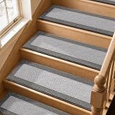 Stair Treads for Wooden Steps Indoor, Non Slip Carpet Stair Treads 9x28 in, Soft Polyester Stair Runner Rugs, Machine Washable Stair Carpet Treads for Dogs Kids Elders, 15 Pack, Dark Gray