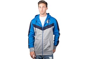 Ultra Game NBA Men's Contrast Back Cut Full Zip Hoodie Sweatshirt