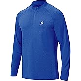 Roadbox Quarter Zip Pullover Men Sun Shirts, Running Workout Long Sleeve UV Shirt, UPF 50+ Quick Dry Athletic Rash Guard