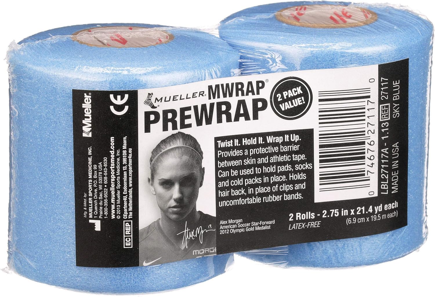 Mueller MWrap Latex-Free Prewrap, 2.75" X 21.4 Yd Roll, Purple, 2 Pack: Health & Personal Care