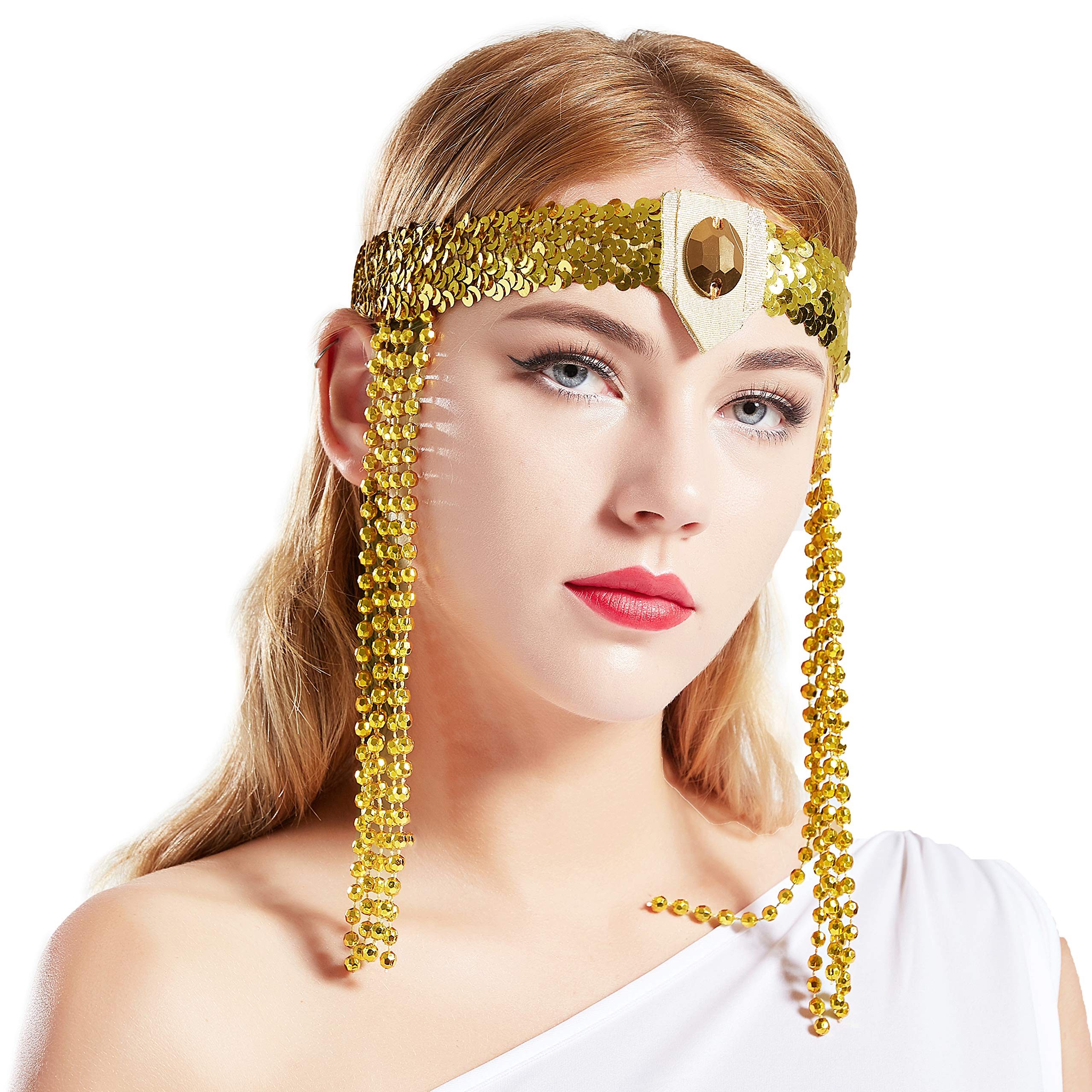 Buy BABEYOND Egyptian Cleopatra Costume Accessories Headband Beaded Pharaoh Costume Headpiece