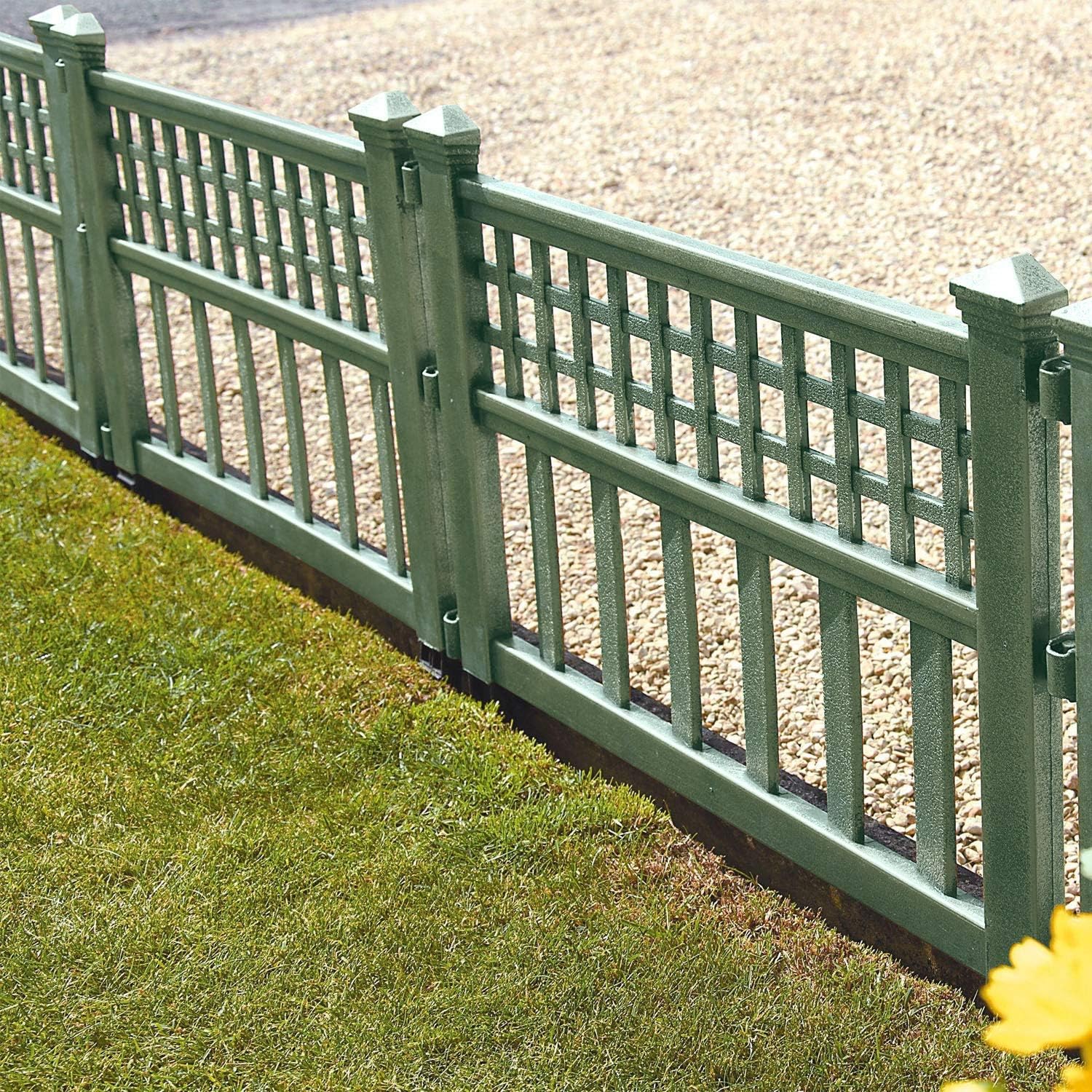 Parkland® Green Plastic Fence Panels Garden Lawn Edging Plant Border