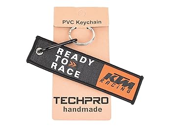 AVI Techpro Fabric Locking Keychain with Double Sided KTM Ready to Race Design (Multicolour)