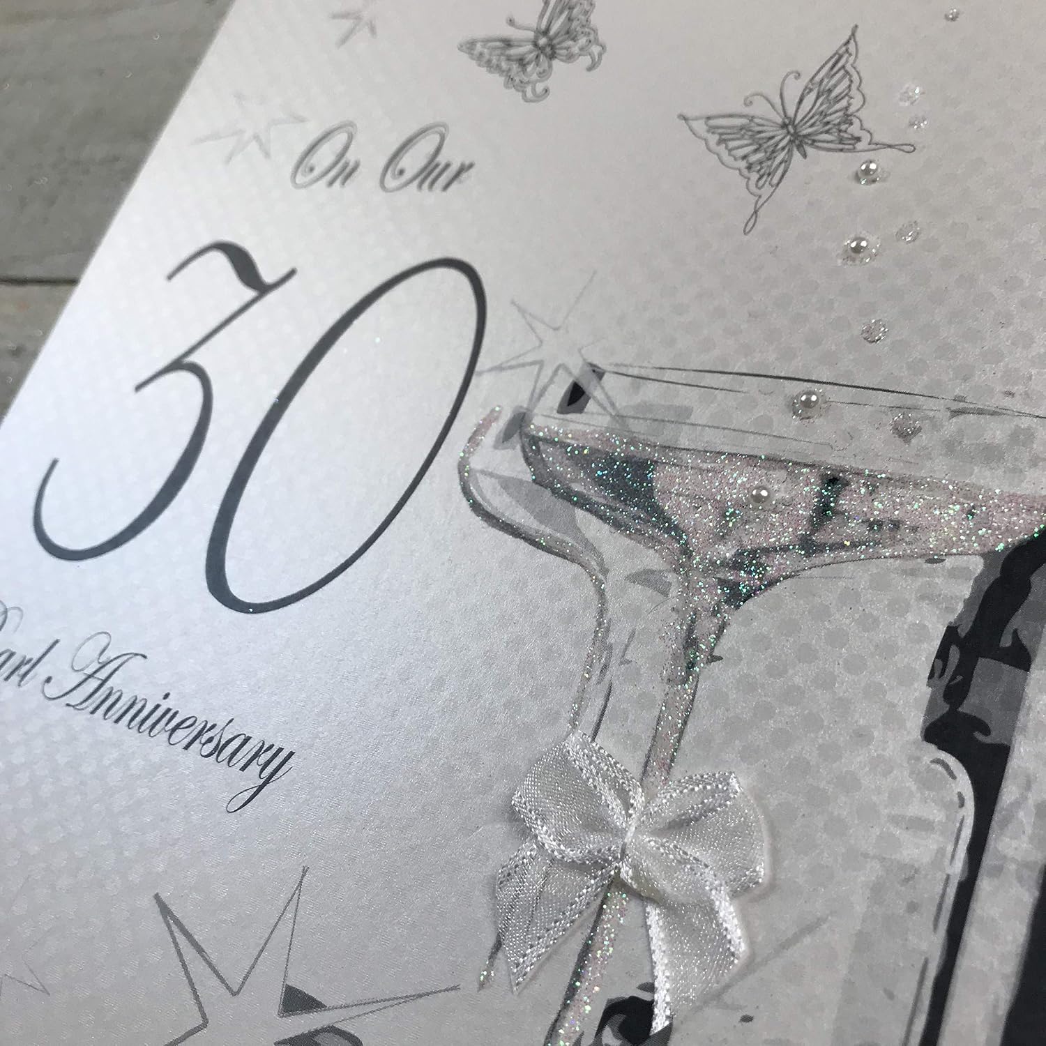 WHITE COTTON CARDS Large On Our Pearl Wedding, Handmade 30th ...