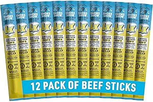 Lorissa's Kitchen Premium Grass-Fed & Finished Beef Jerky Snack Sticks 12-Pack: Original Smoked Flavor, 8g Protein, Certified Free from Top 9 Allergens, Gluten-Free, Non-GMO, Zero Sugar, Keto, Paleo