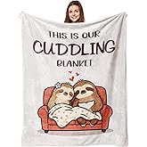 Lcobion Valentine Anniversary Couples Gifts, Gifts for Him Her Boyfriend Girlfriend Husband Wife Men Women, Birthday Anniversary Wedding Engagement Gifts for Couples, Funny Cuddling Blanket 50" X 60"