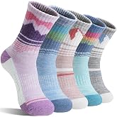 Sandsuced Merino Wool Hiking Warm Socks Thermal Winter Cozy Crew with Cushioned Sole &amp; Moisture Wicking 5 Pairs for Women