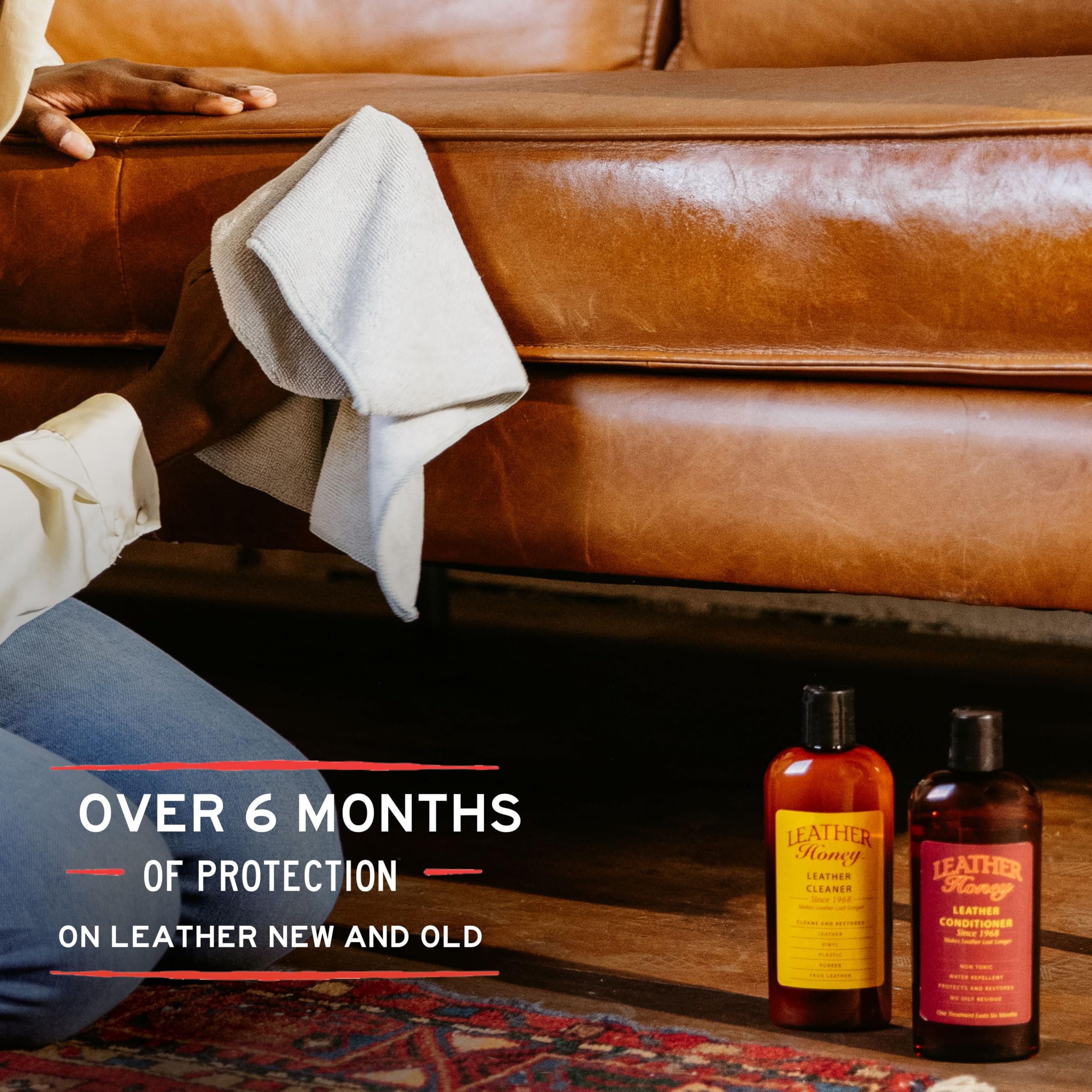 Leather Honey Leather Conditioner, Non-Toxic & Made in The USA Since 1968. Protect & Restore Leather Couches & Furniture, Car Interiors, Boots, Jackets, Shoes, Bags & Accessories. Safe for Any Colors