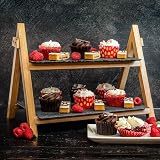 Maison & White 2 Tier Slate Cake Stand Rustic Foldable Food Display view 4